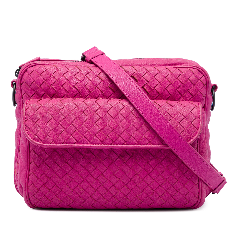 Pre-Loved Bottega Veneta Nappa Intrecciato Front Pocket Messenger Bag